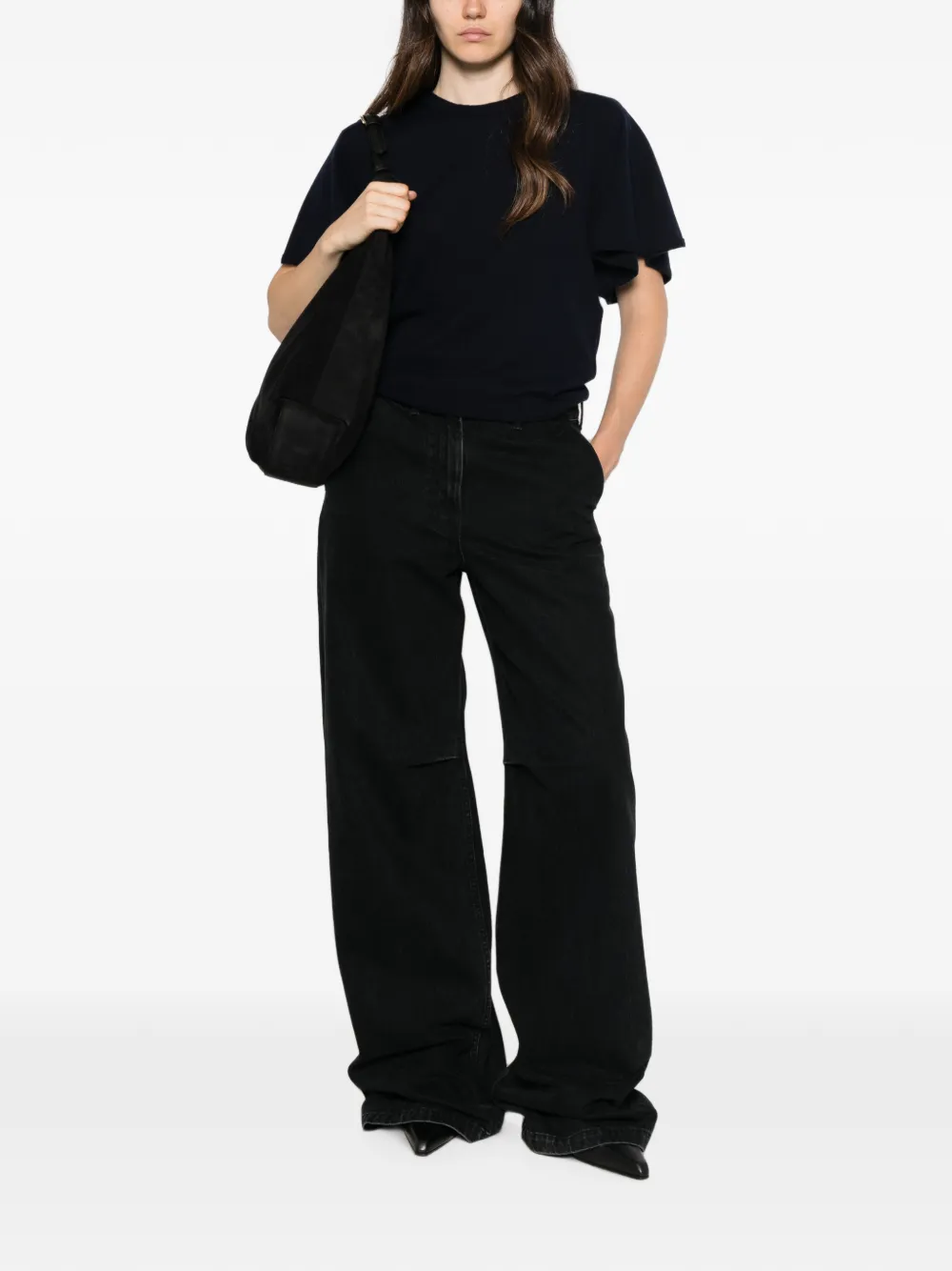 TWINSET T-shirt met ruchemouwen Blauw