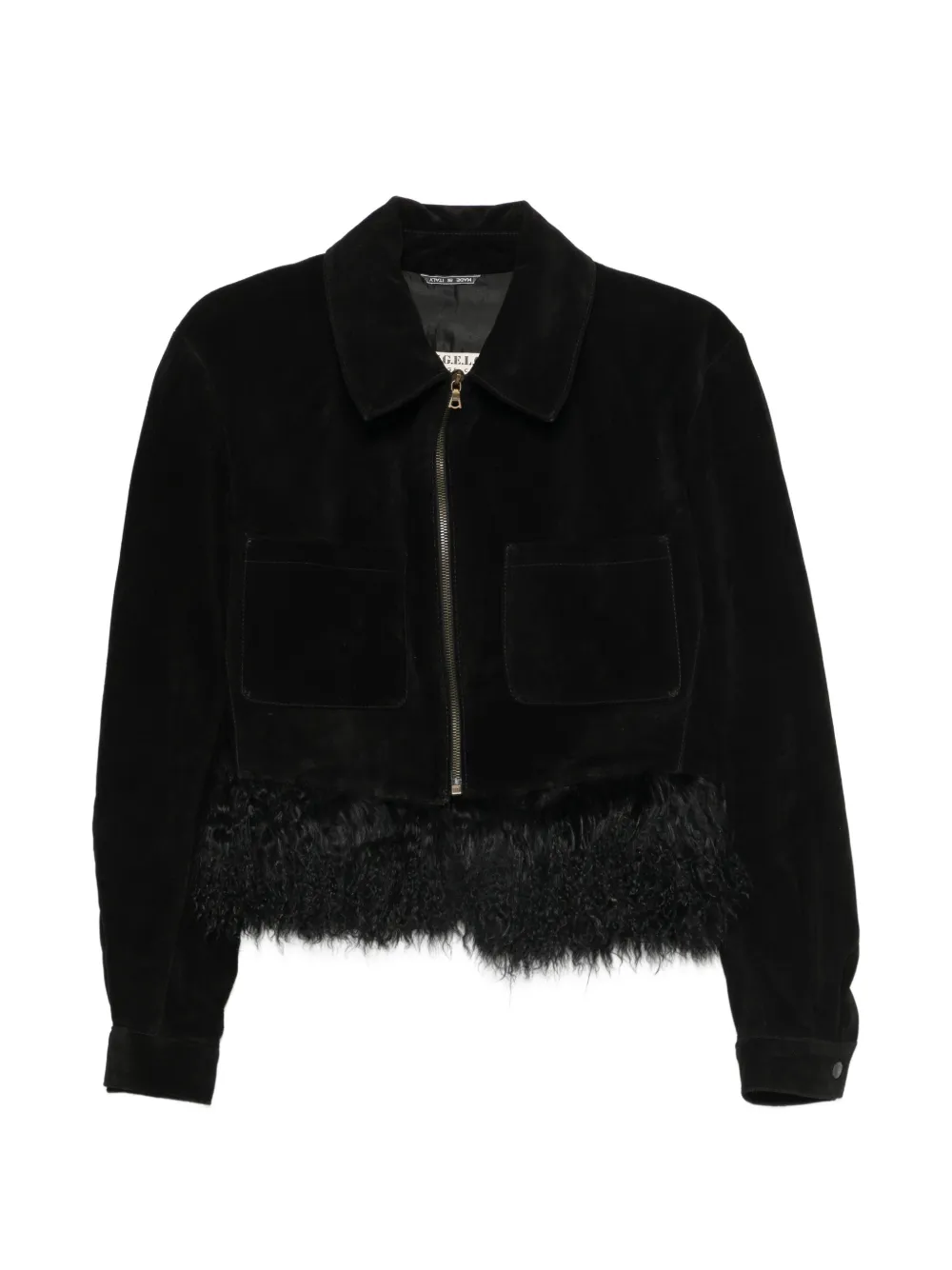 A.N.G.E.L.O. Vintage Cult Cappotto con bordo in shearling anni 2000 - Nero