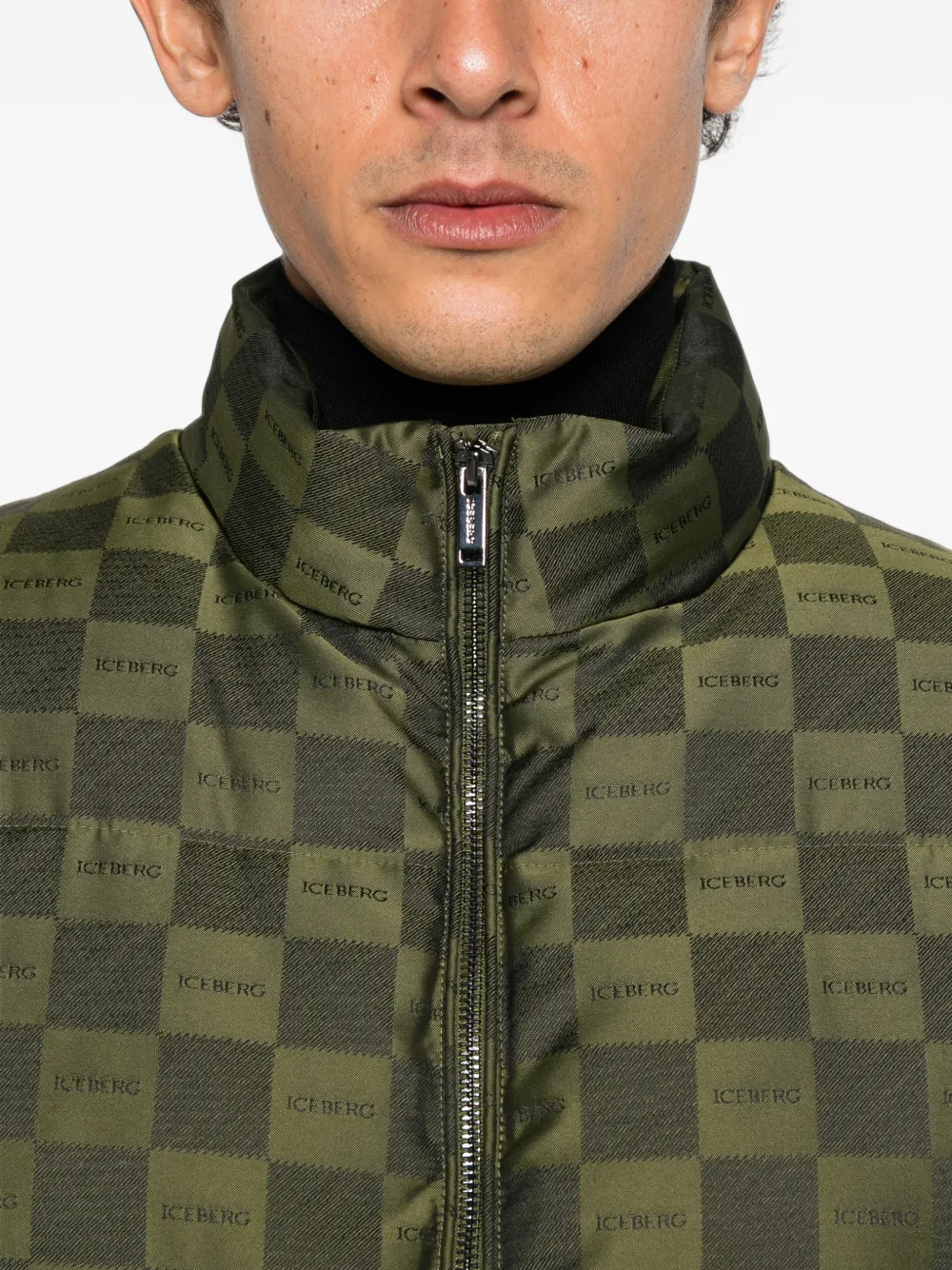Iceberg Geruite bodywarmer Groen
