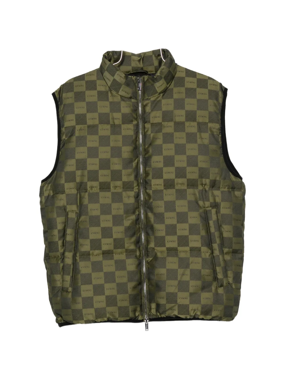 Iceberg check-print quilted gilet - Verde