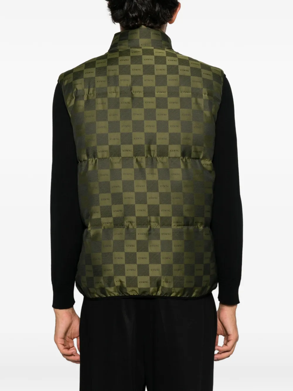 Iceberg Geruite bodywarmer Groen