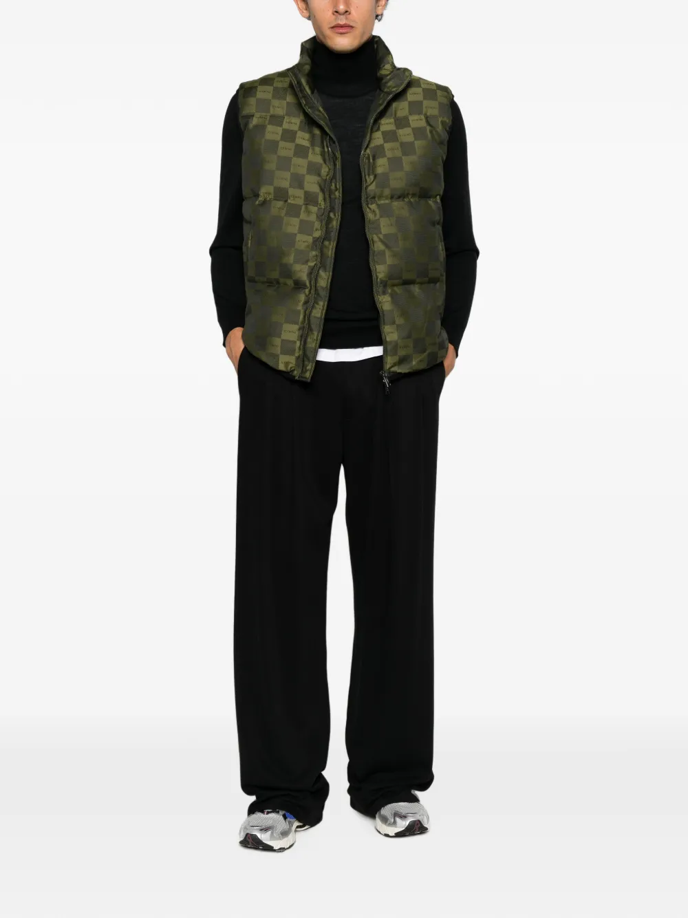 Iceberg Geruite bodywarmer Groen