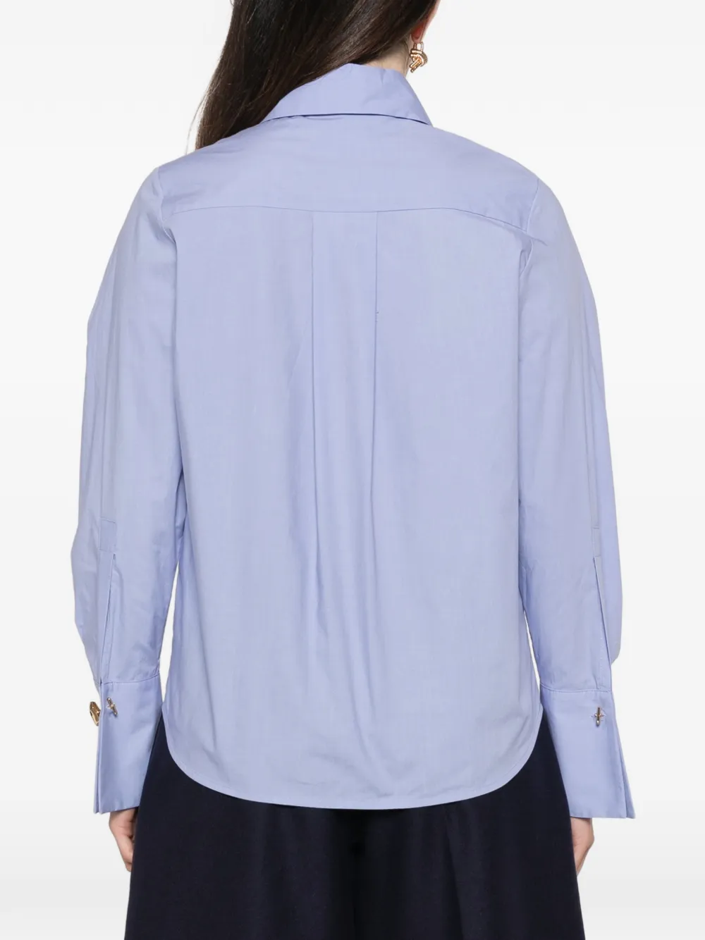 Erika Cavallini Blouse met geplooide schouders Blauw