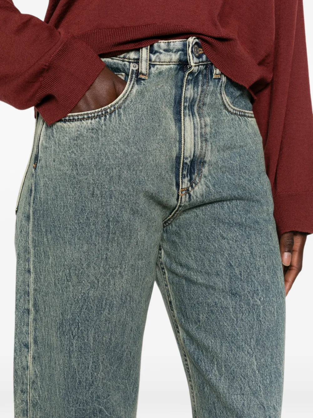 Erika Cavallini Jeans met acid-wassing Blauw