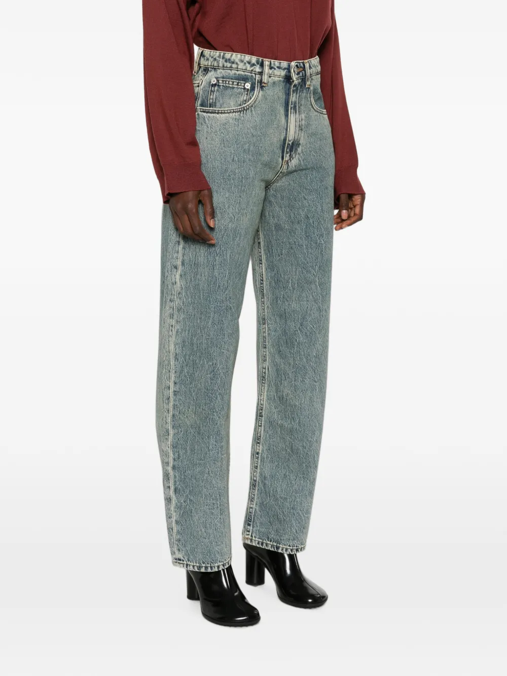 Erika Cavallini Jeans met acid-wassing Blauw
