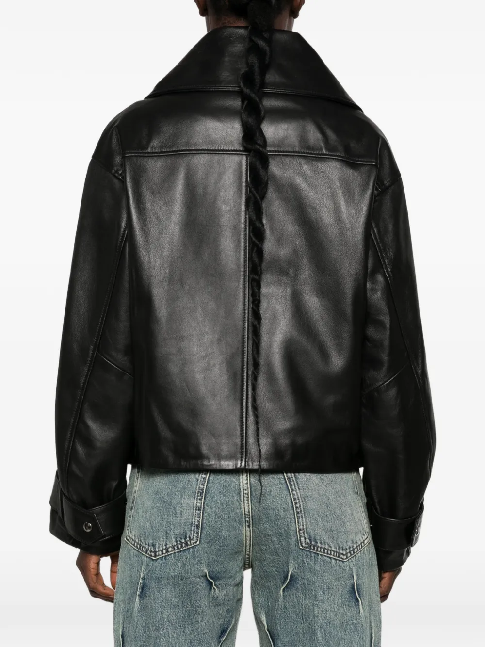 Erika Cavallini Jack met oversized kraag Zwart