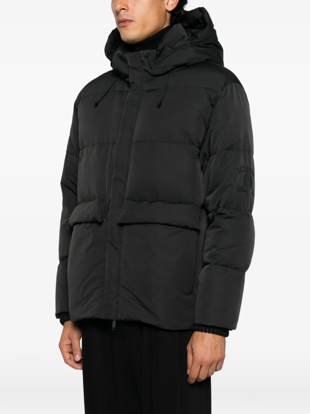 Iceberg Donsjack met capuchon Zwart