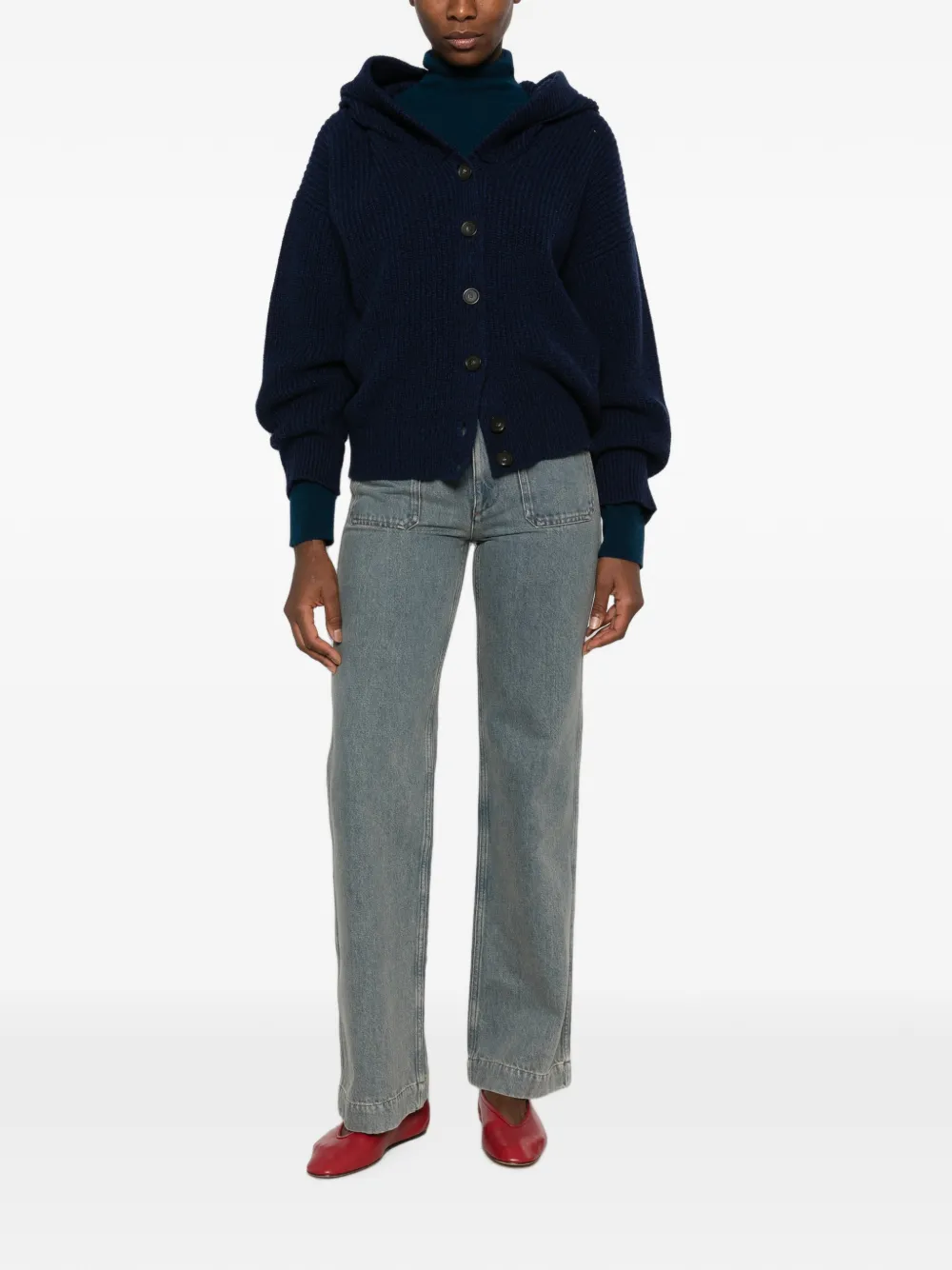 Erika Cavallini Donato ribgebreid vest met capuchon Blauw