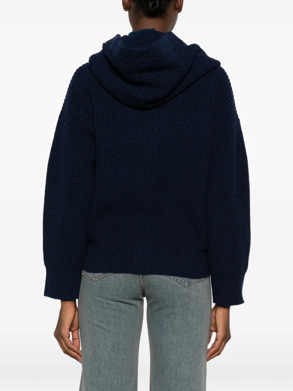 Erika Cavallini Donato ribgebreid vest met capuchon Blauw