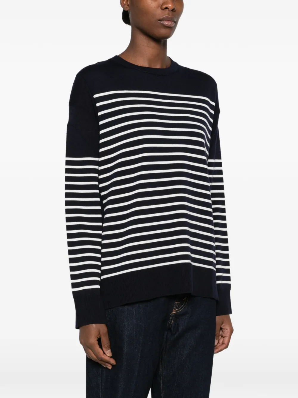 Erika Cavallini Trui met horizontale streep Blauw