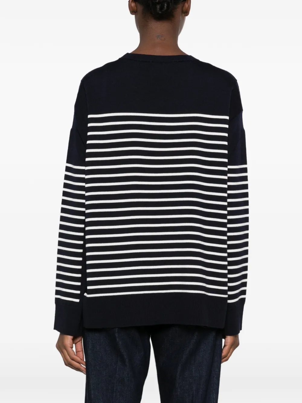 Erika Cavallini Trui met horizontale streep Blauw
