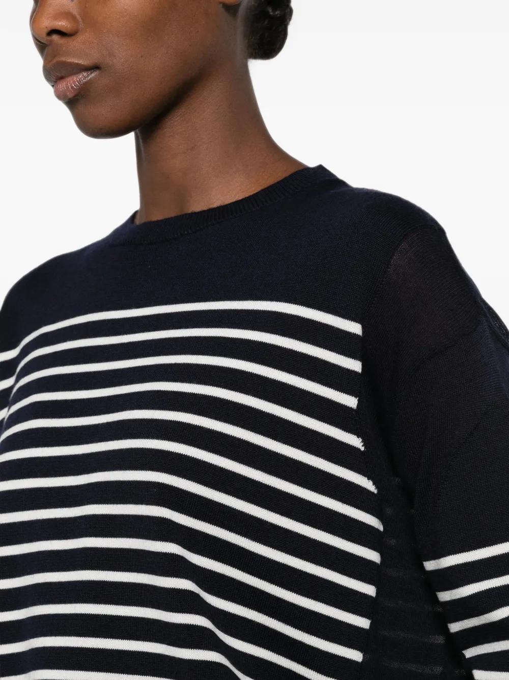 Erika Cavallini Trui met horizontale streep Blauw