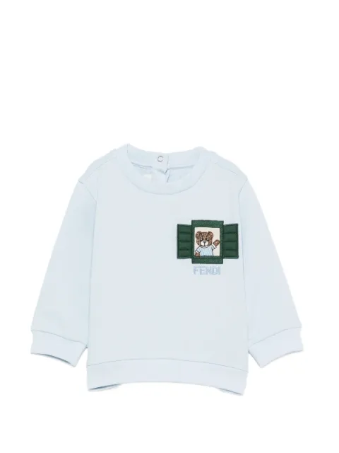 Fendi Kids camisa con parche Teddy Bear