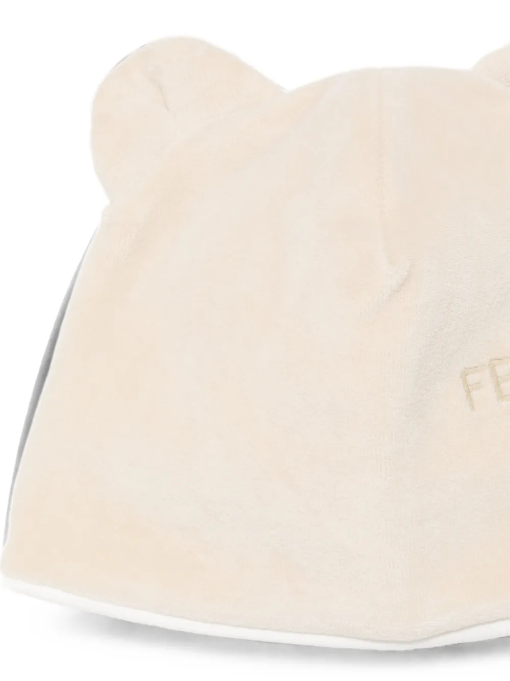 Fendi Kids Chenille babyset met teddybeer Beige