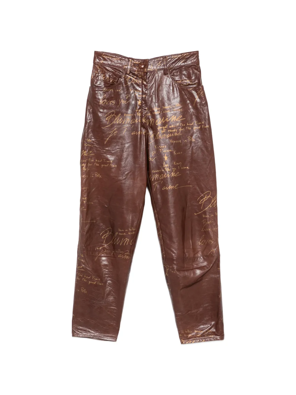 A.N.G.E.L.O. Vintage Cult Pantaloni con stampa Blumarine - Marrone