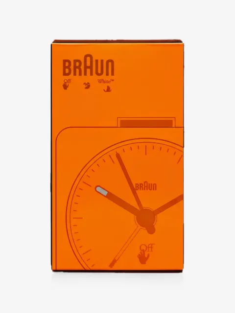 Braun Watches BC02 Off-White limited edition classic travel analogue alarm clock - orange