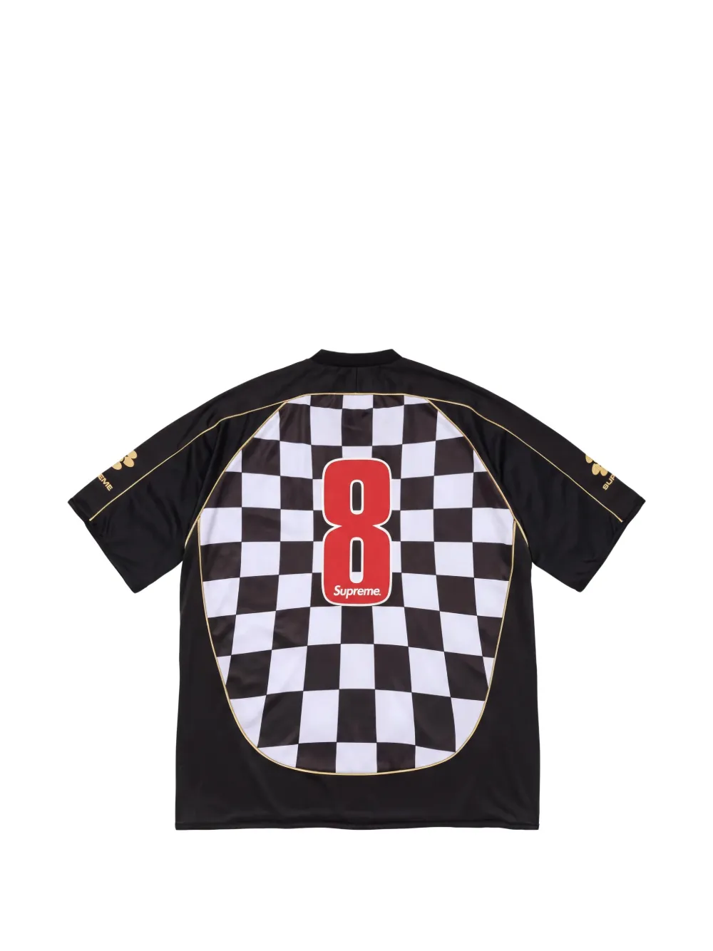 Supreme Geruit voetbaljersey Zwart