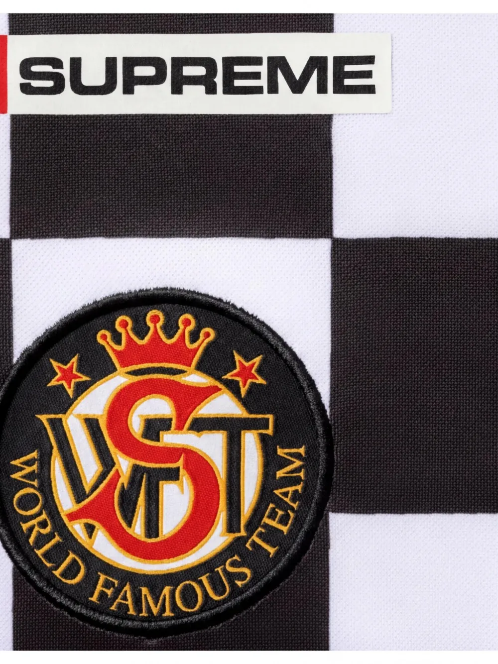 Supreme Geruit voetbaljersey Zwart