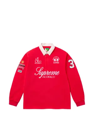 Supreme La Martina logo-print long-sleeve Polo Shirt | Red | FARFETCH