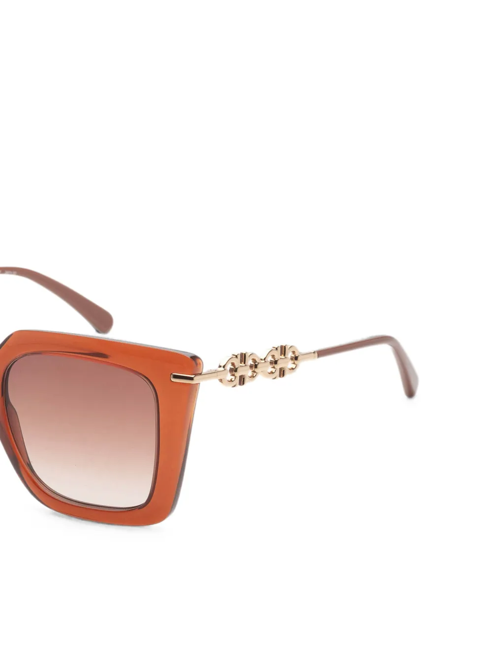 Ferragamo Eyewear Gancini zonnebril met geometrisch montuur Bruin