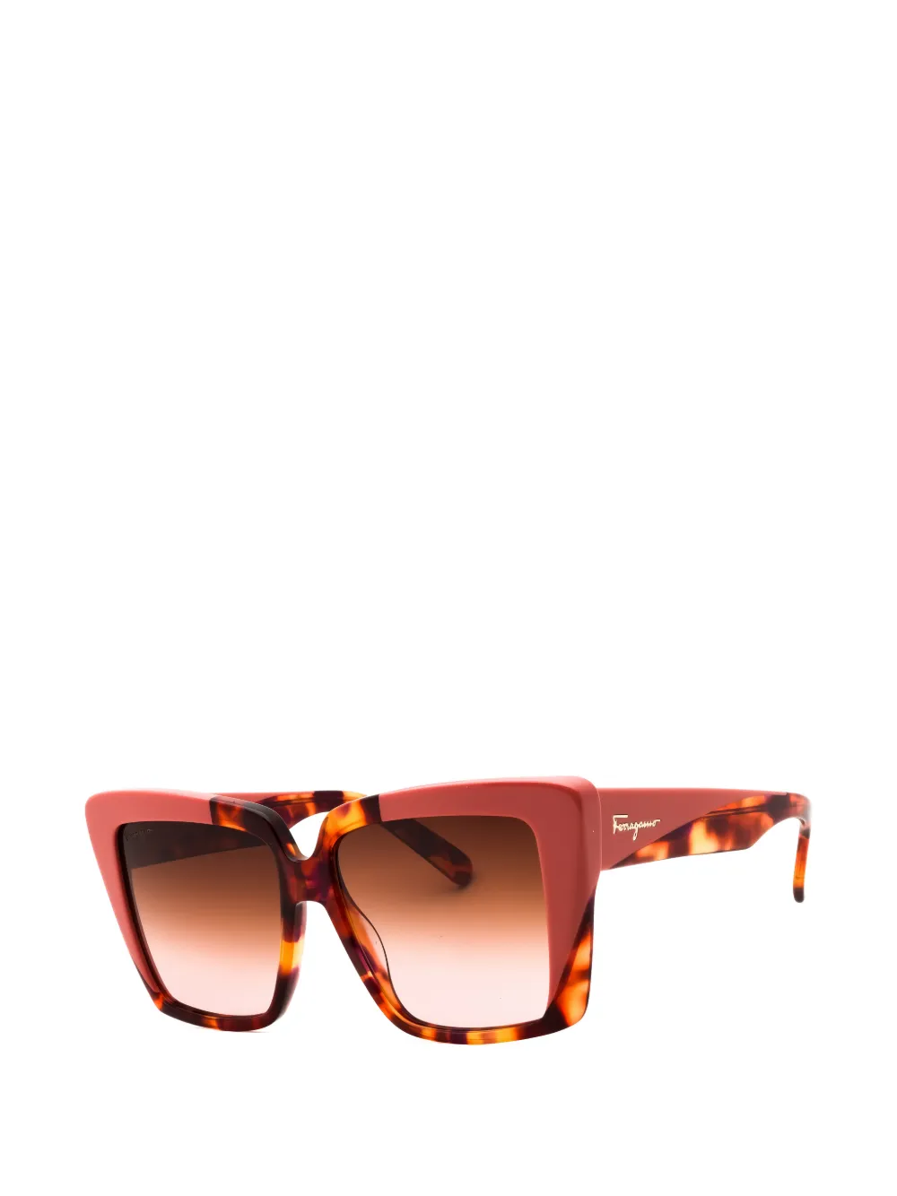 Ferragamo Eyewear Zonnebril met vierkant montuur Rood