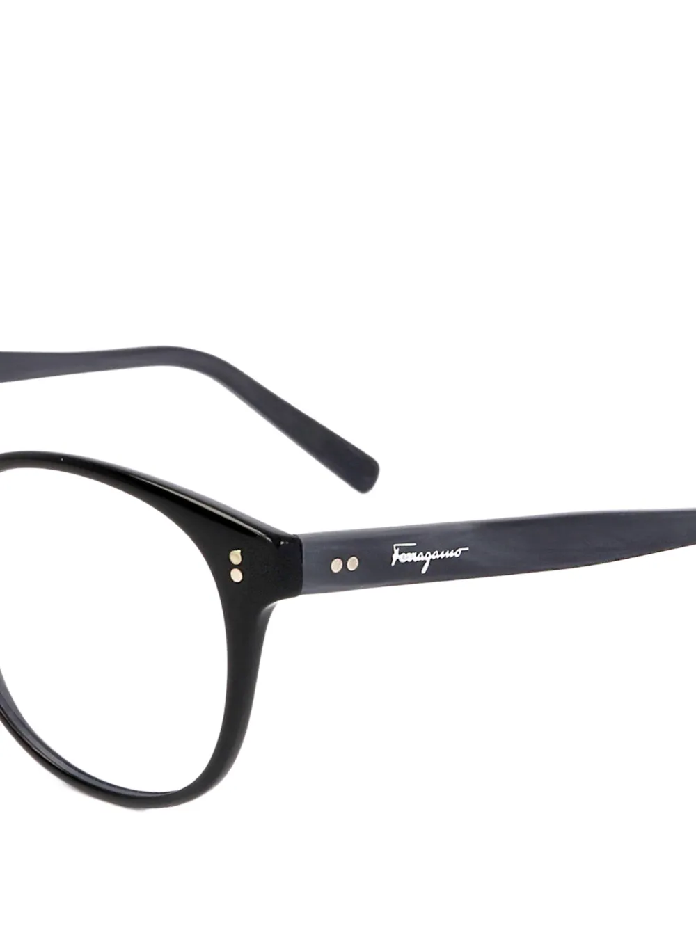 Ferragamo Eyewear Bril met rond montuur Zwart