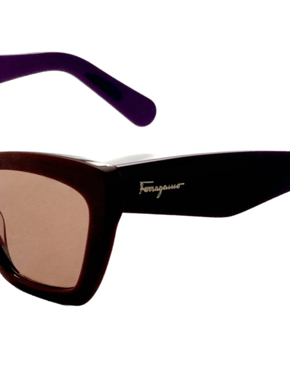 Ferragamo Eyewear Zonnebril met cat-eye montuur Bruin