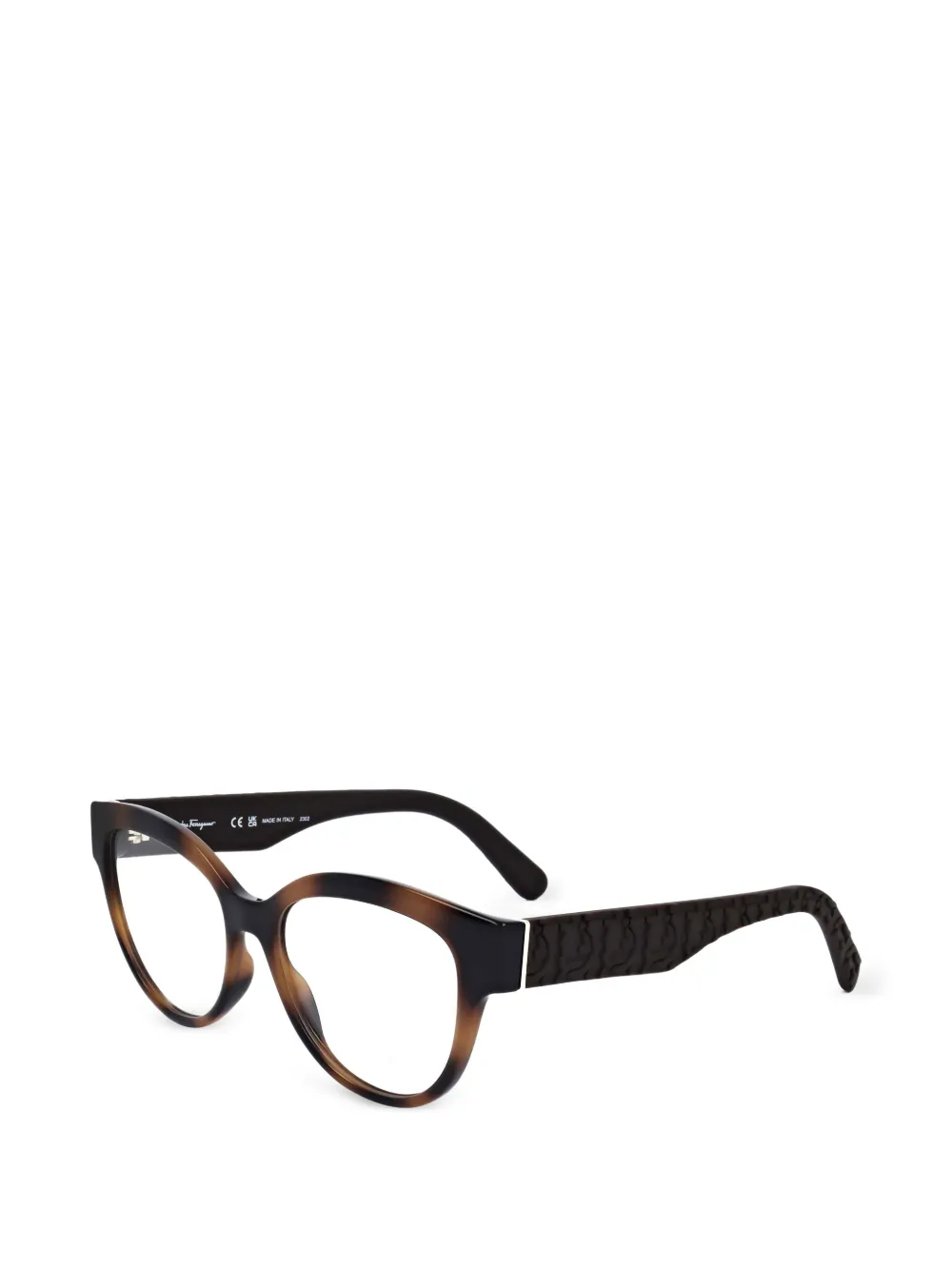 Ferragamo Eyewear Bril met schildpadschild-design Bruin
