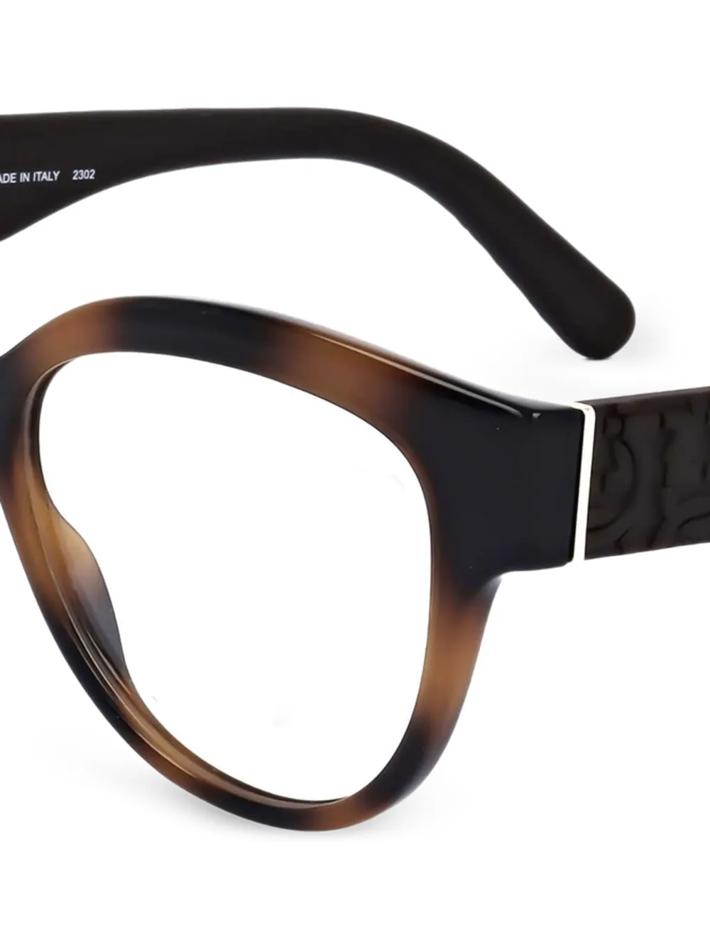 Ferragamo Eyewear Bril met schildpadschild-design Bruin
