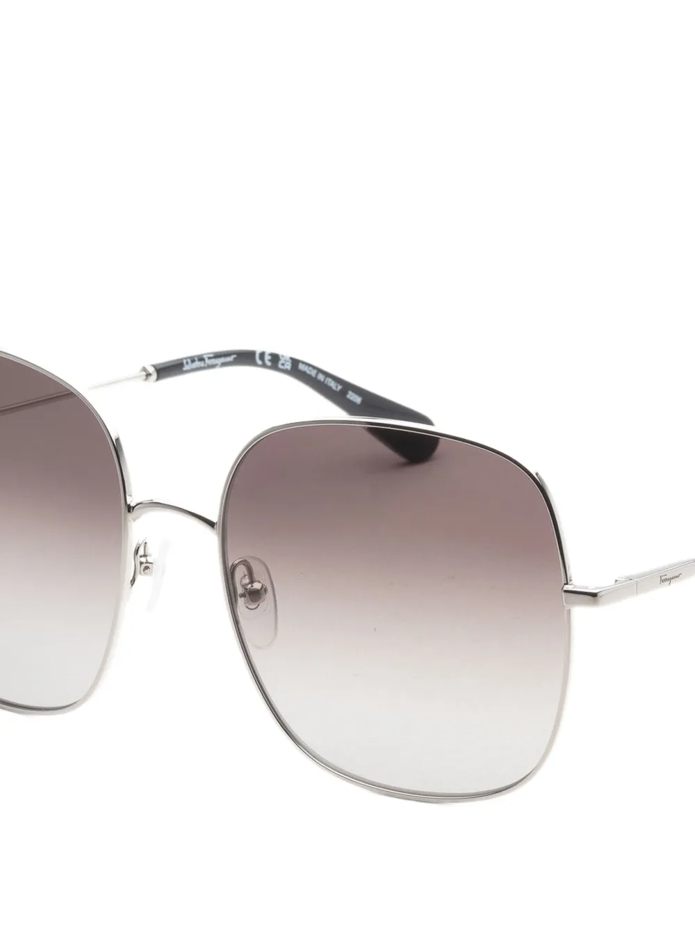 Ferragamo Eyewear Zonnebril met oversized montuur Zilver