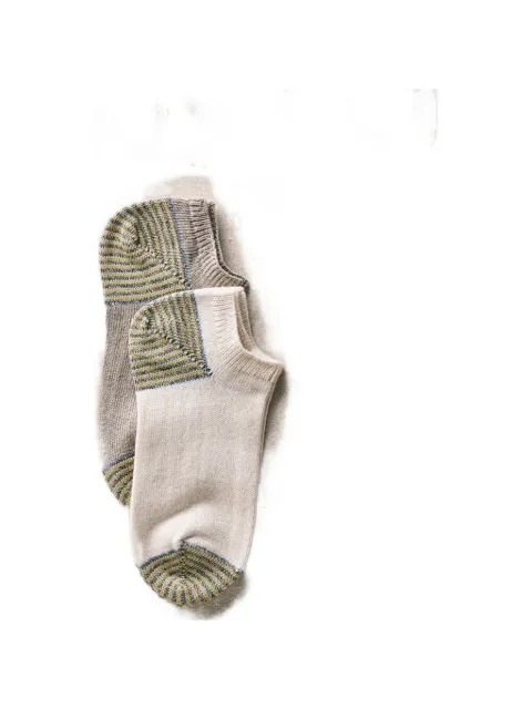 yahae striped-trim sneakers set of 2 socks