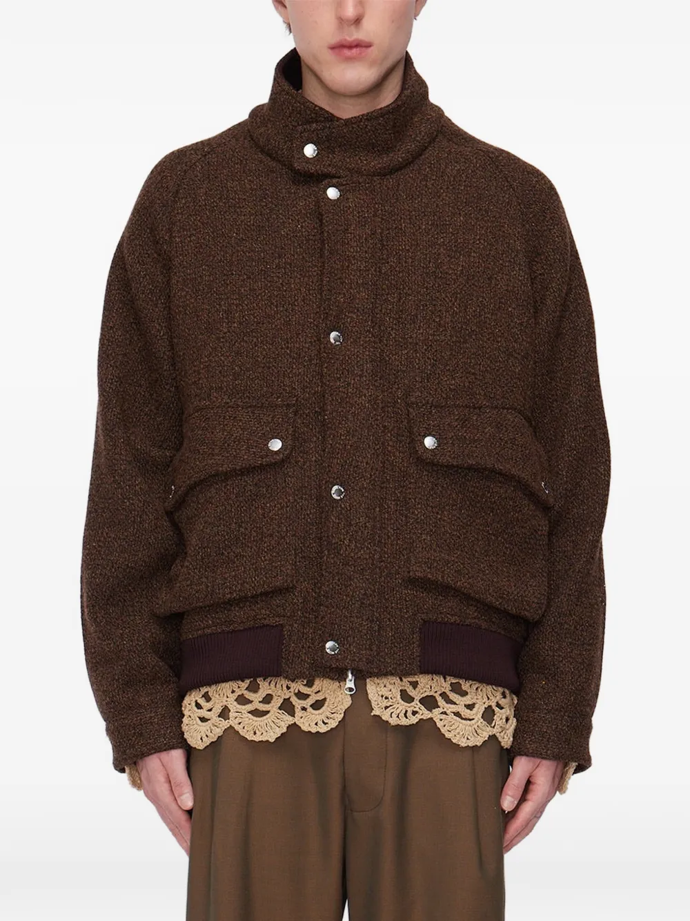 Song For The Mute tweed raglan-sleeve jacket - Braun