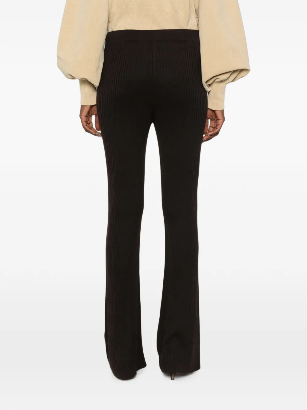 BOMPARD Ribgebreide high-waist palazzo broek Zwart
