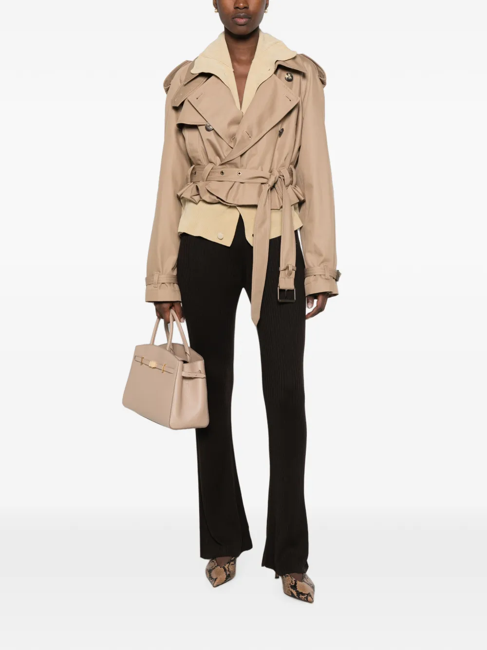 BOMPARD Ribgebreide high-waist palazzo broek Zwart