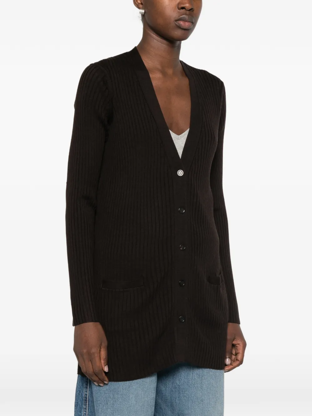 BOMPARD Ribgebreid vest Bruin