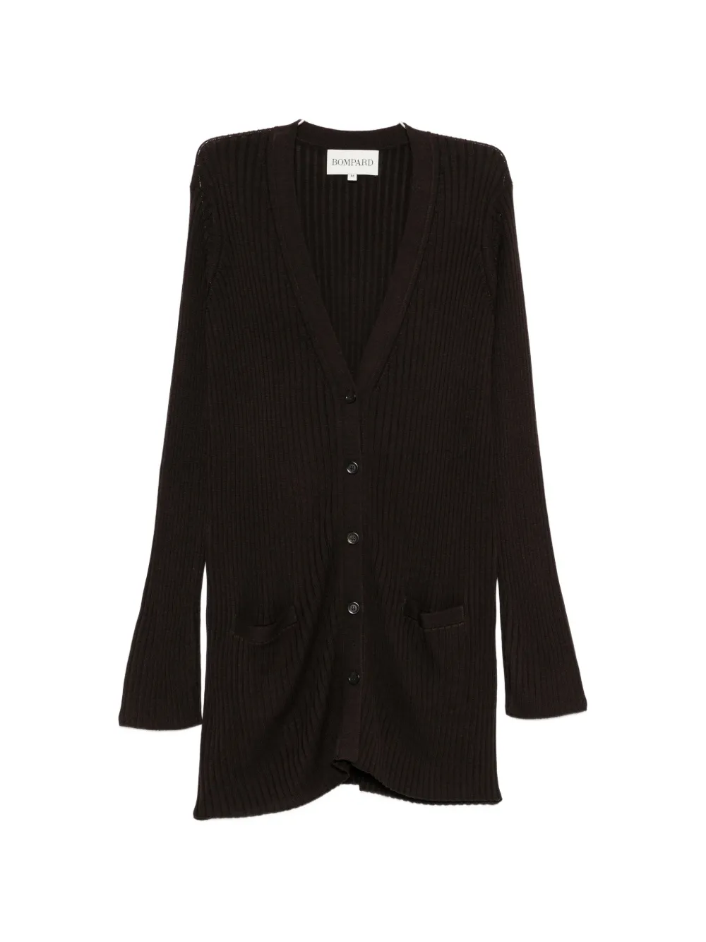 BOMPARD ribbed-knit V-neck cardigan - Braun