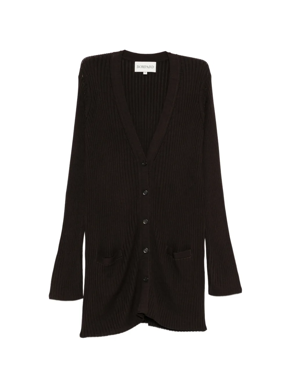 BOMPARD ribbed-knit V-neck cardigan - Marrone
