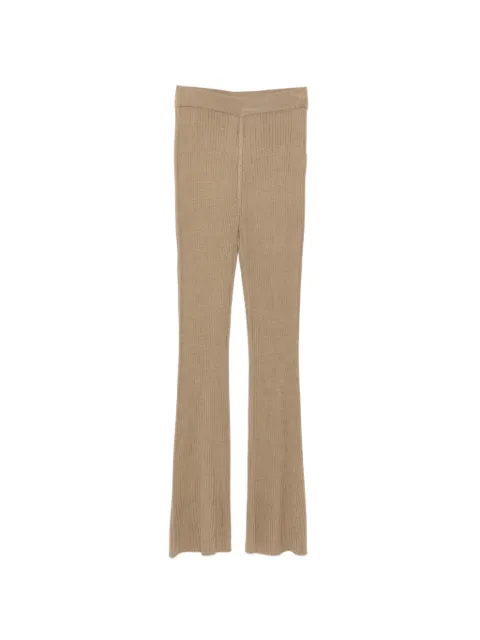 BOMPARD pants palazzo tejidos de canalé con tiro alto