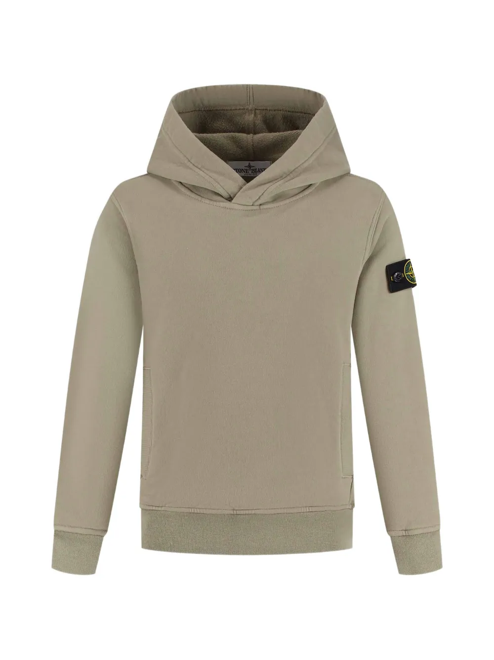 Stone Island Junior logo-patch hoodie - Toni neutri