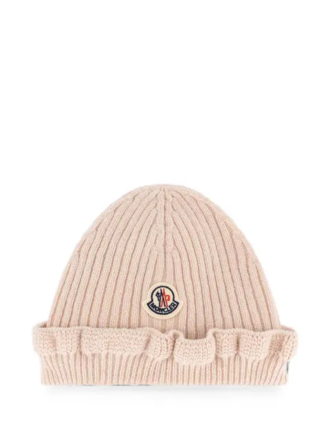 Moncler Enfant bonnet volanté à patch logo