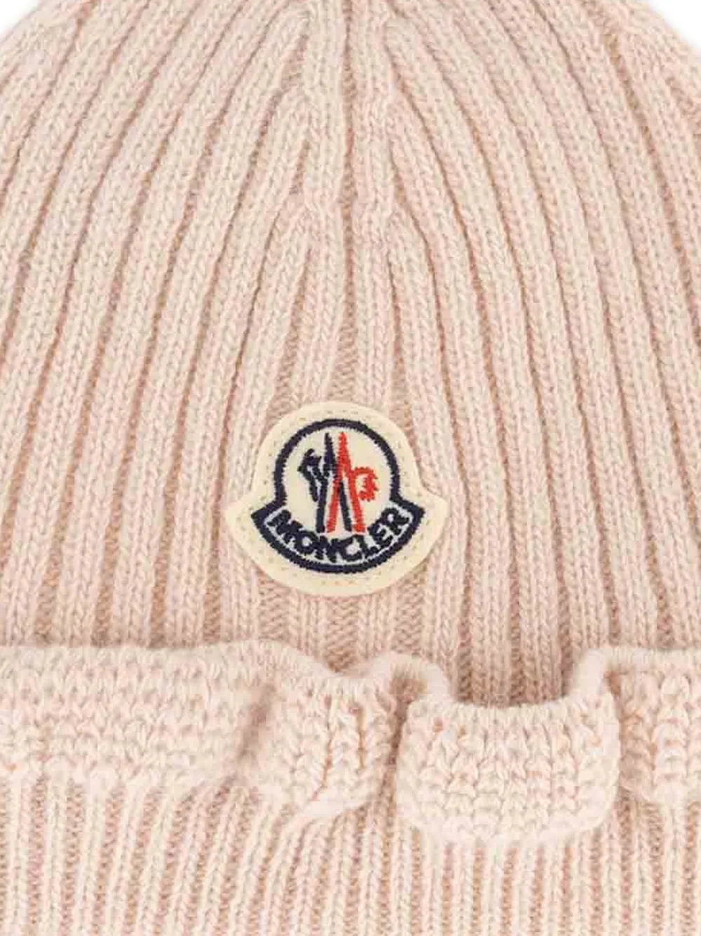 Moncler Enfant Muts met ruches en logopatch Roze