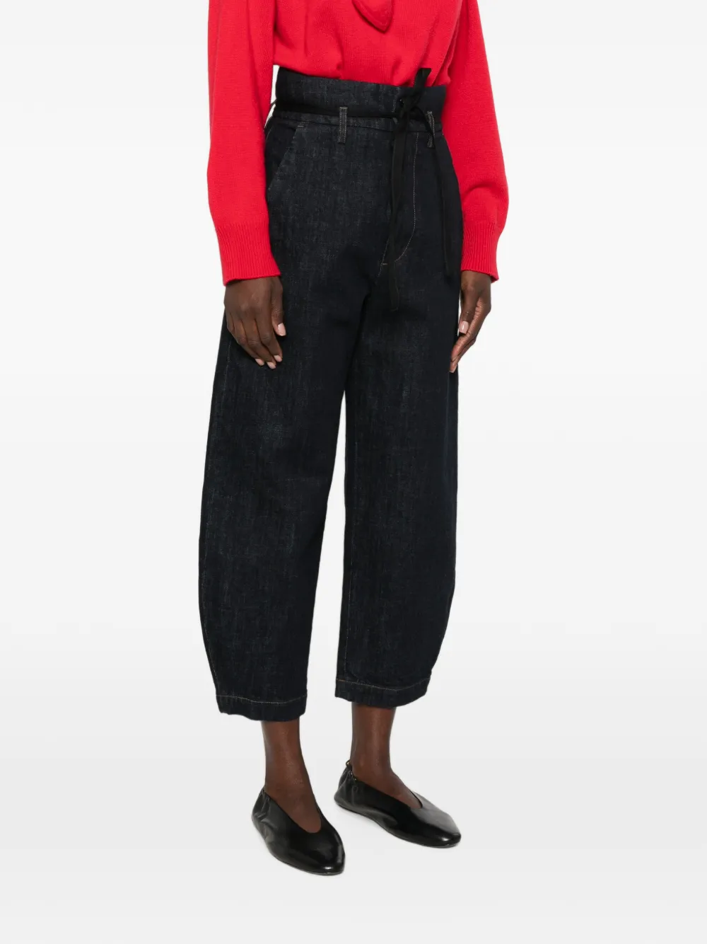 Barena Jeans met striksluiting en papieren taille Blauw