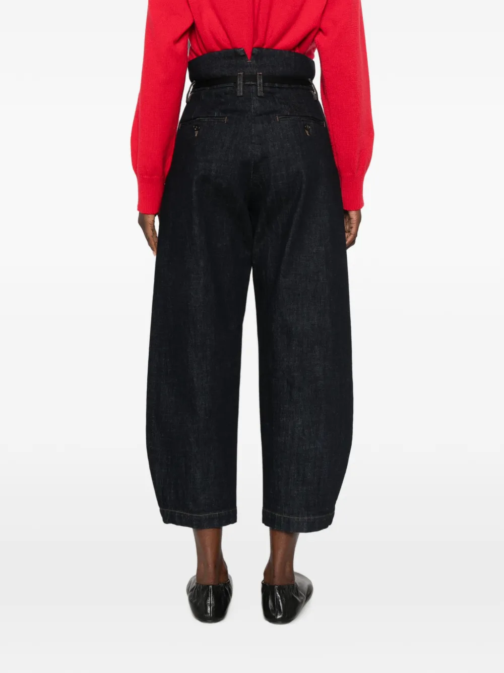 Barena Jeans met striksluiting en papieren taille Blauw