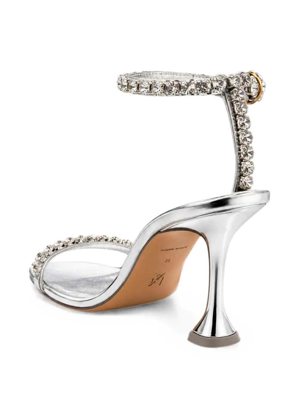 Amina Muaddi Gigi crystal-embellished sandals Zilver