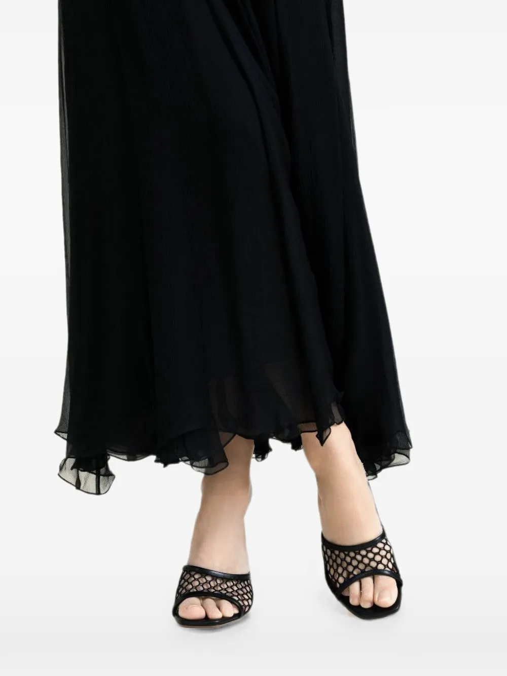 Amina Muaddi Lupita sandalen met net details Zwart