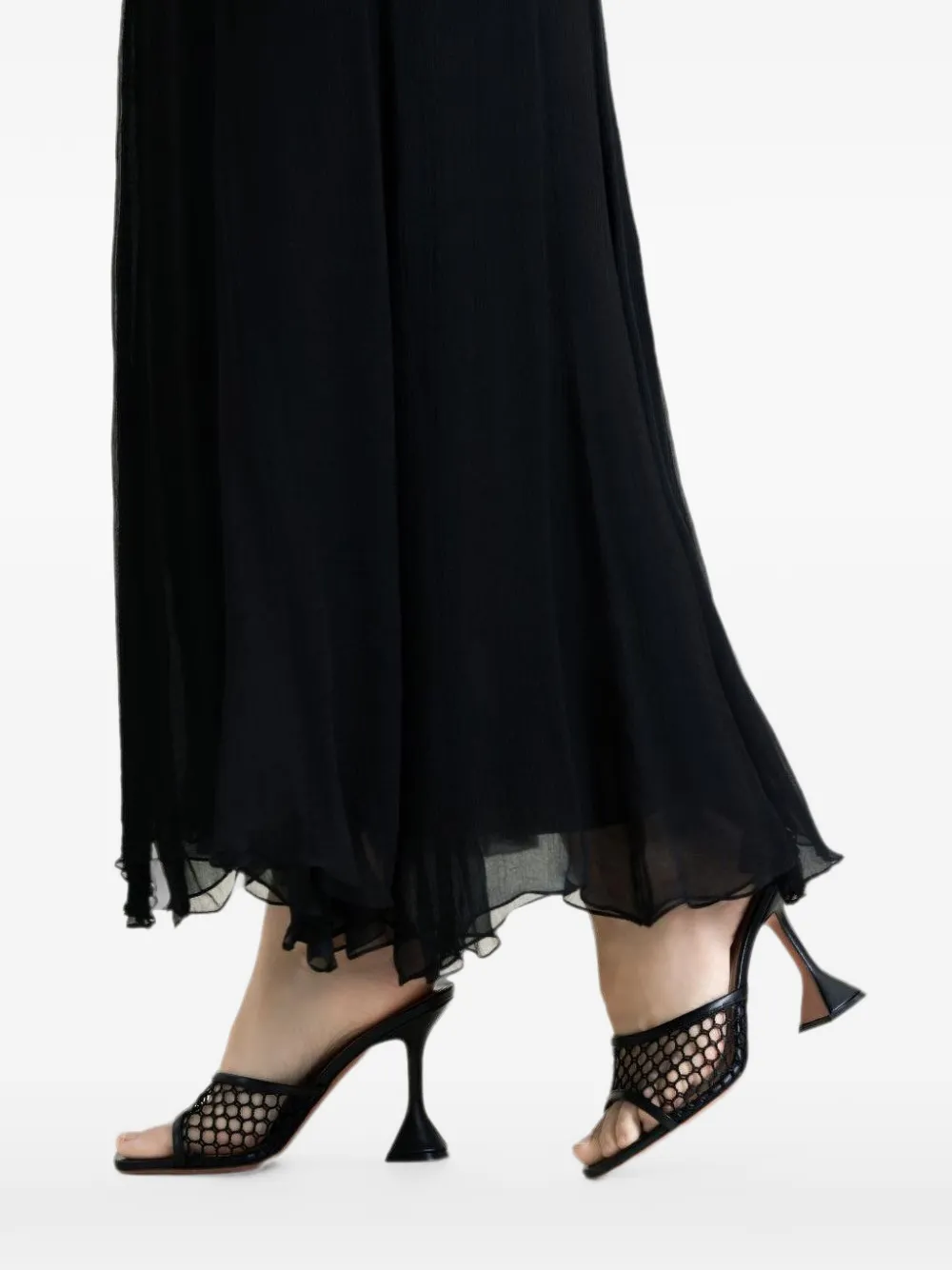 Amina Muaddi Lupita sandalen met net details Zwart