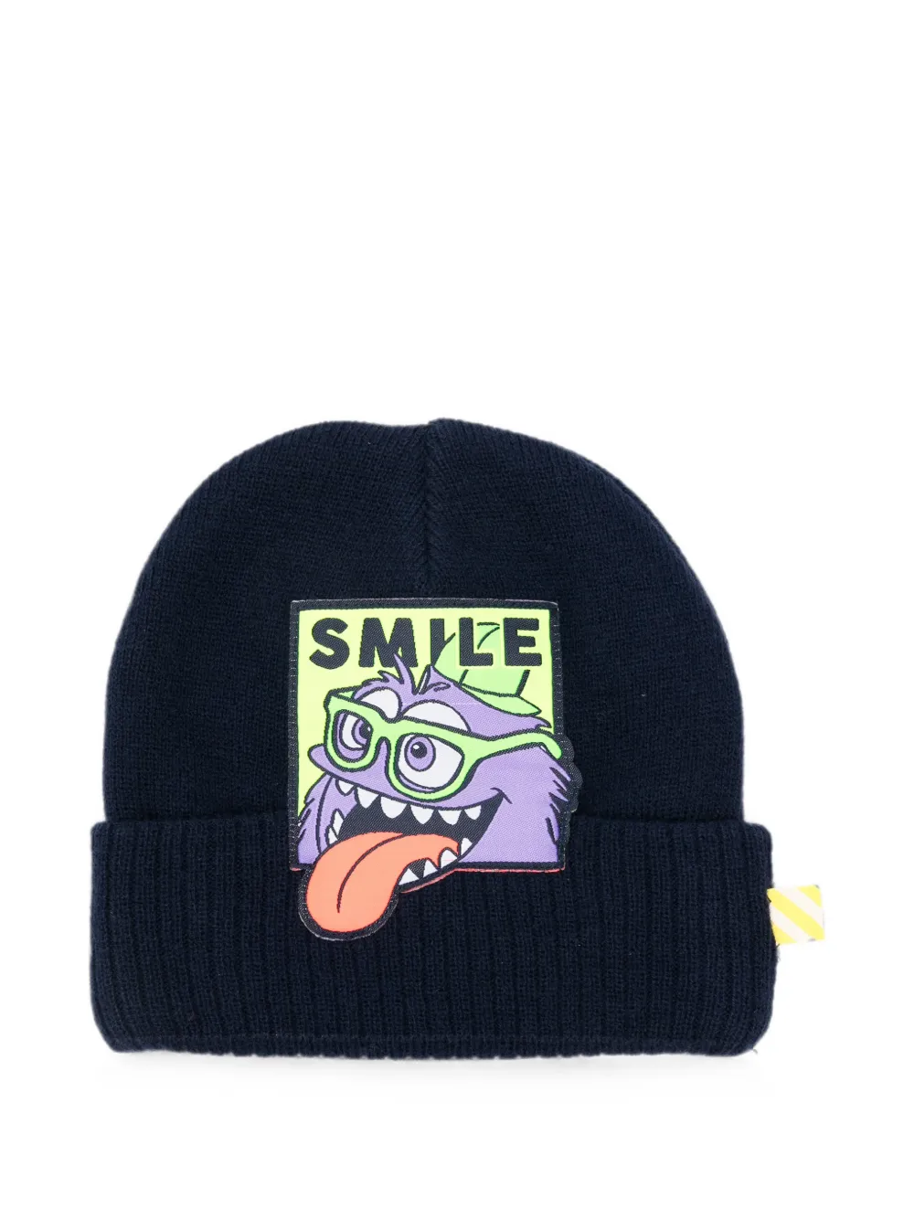 Billieblush graphic-patch ribbed-trim beanie hat