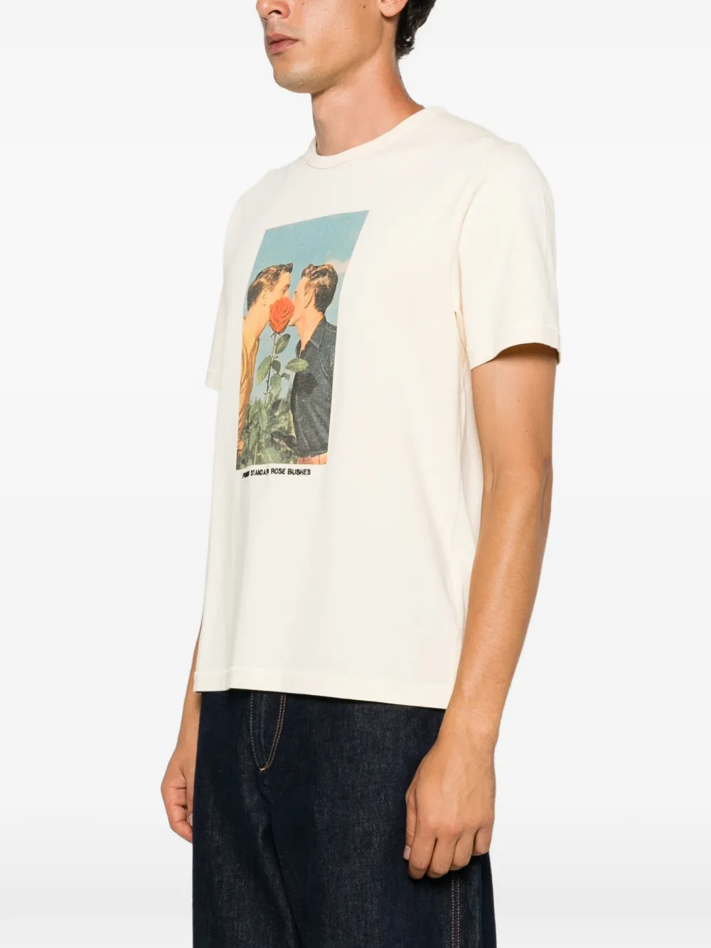 JW Anderson T-shirt met grafische print Beige