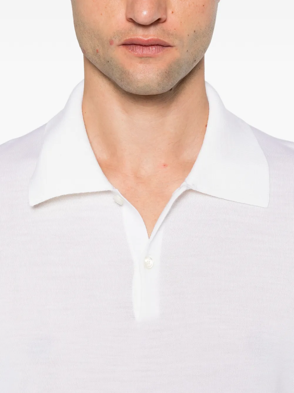 Jil Sander short-sleeve wool polo shirt Wit