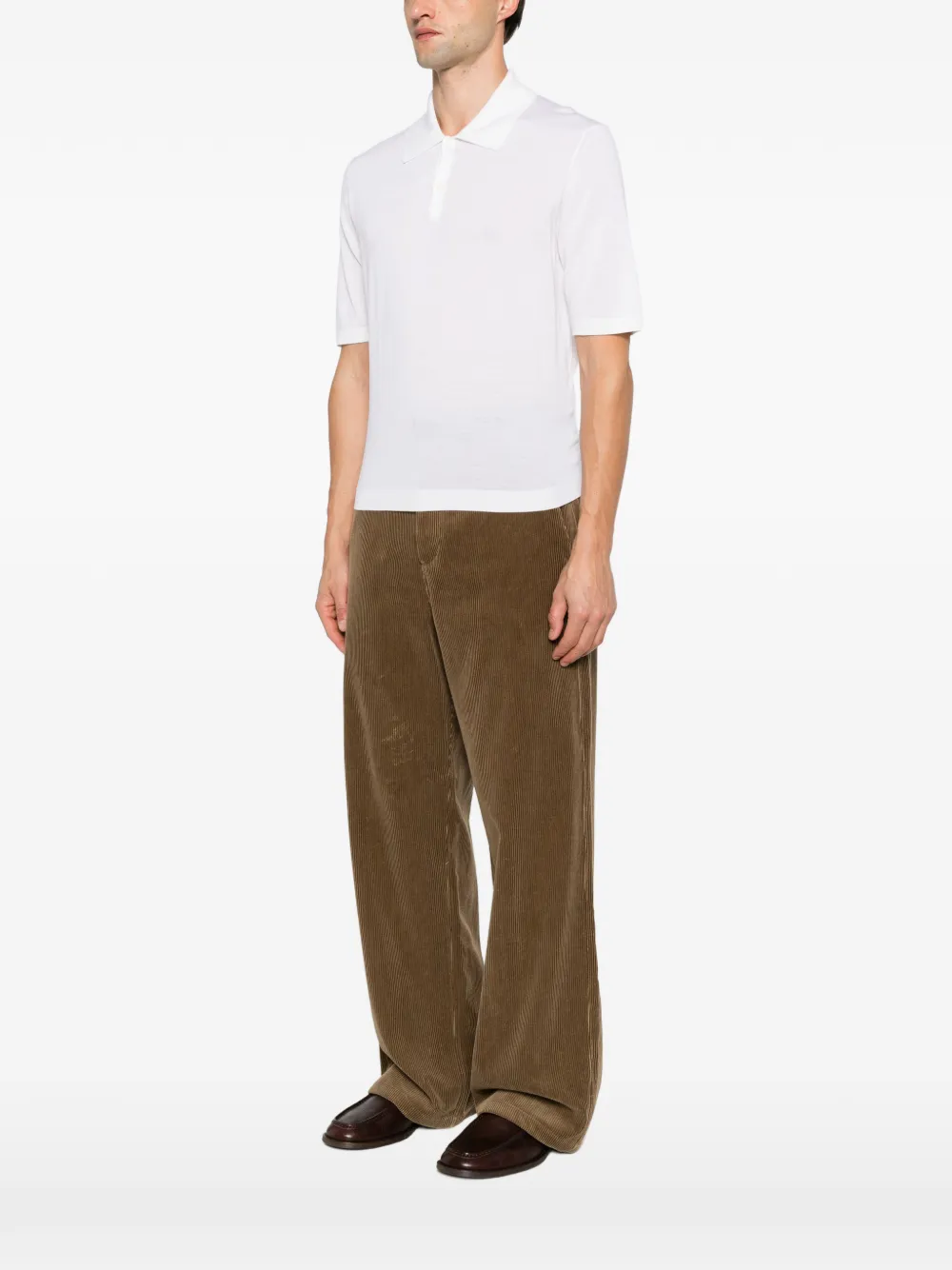 Jil Sander short-sleeve wool polo shirt Wit